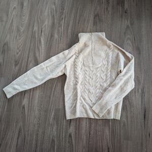 J Crew Extra Soft 1/4 Quarter Zip Sweater In Beige (Size Small)